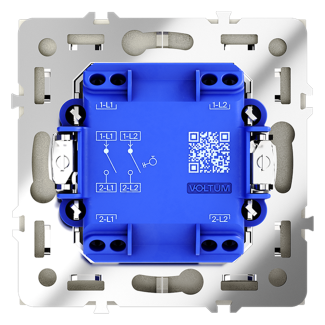 Выключатель с самовозвратом двухклавишный Voltum S70 VLS020605 (сталь)