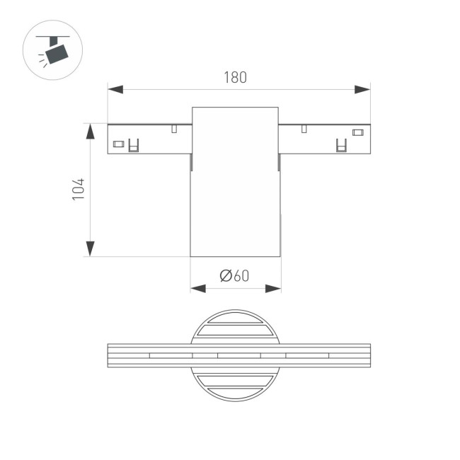 Трековый магнитный светильник Arlight MAG-ORIENT-AXIO-R60-10W Warm3000 (WH, 24 deg, 48V) (IP20 Металл) 059259