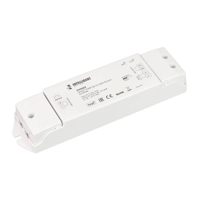 Диммер Arlight SMART-PWM-102-72-CDW-PD-SUF (12-36V, 2x5A, TUYA Wi-Fi, 2.4G) 037422 Диммер Arlight SMART-PWM-102-72-CDW-PD-SUF (12-36V, 2x5A, TUYA Wi-Fi, 2.4G) 037422