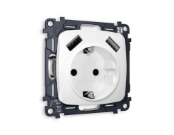 Комплект механизма электрической розетки USB A+A 18W Ambrella Volt Omega (OP1090, VM155) MO109010