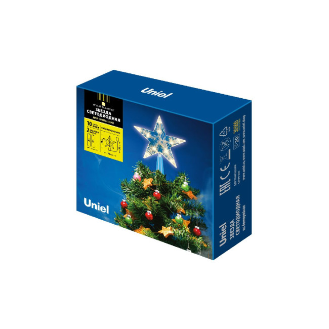 Украшение звезда Uniel ULD-H1515-010/STB/2AA WARM WHITE STAR-2 UL-00005761 Украшение звезда Uniel ULD-H1515-010/STB/2AA WARM WHITE STAR-2 UL-00005761
