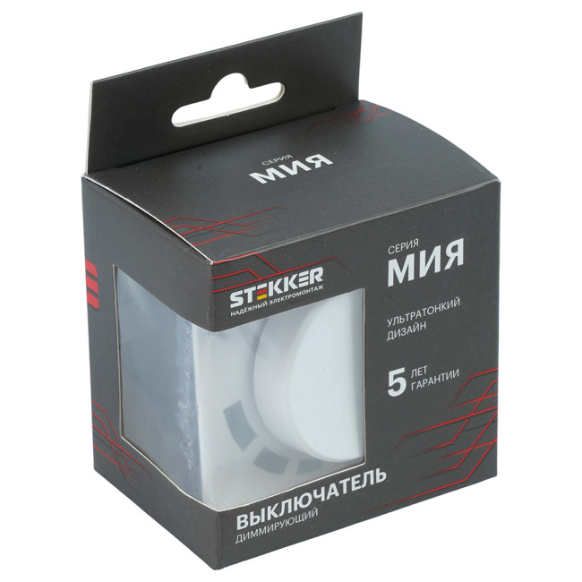 Выключатель диммирующий Stekker Мия RSW10-3106-01 белая магнолия 50566 Выключатель диммирующий Stekker Мия RSW10-3106-01 белая магнолия 50566
