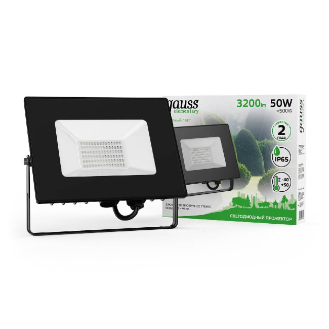 Прожектор светодиодный Gauss Elementary 50W 613100650 Прожектор светодиодный Gauss Elementary 50W 613100650