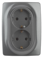 Розетка 2x2P+E Schuko со шторками Эра 12-2108-12 Б0036448