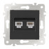 Розетка телефонная RJ11 + компьютерная RJ45 Arte Milano 203.44-1.black Розетка телефонная RJ11 + компьютерная RJ45 Arte Milano 203.44-1.black