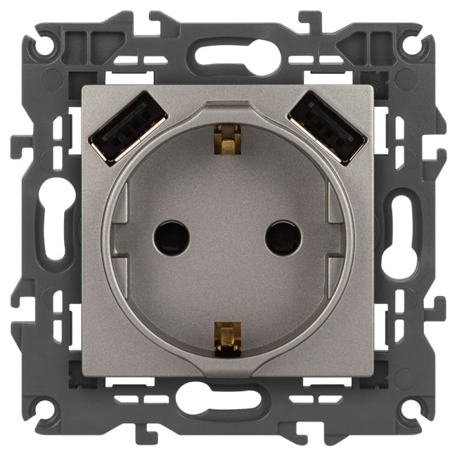 Розетка со шторками с 2xUSB Эра Elegance 14-4109-16 Б0065775 Розетка со шторками с 2xUSB Эра Elegance 14-4109-16 Б0065775