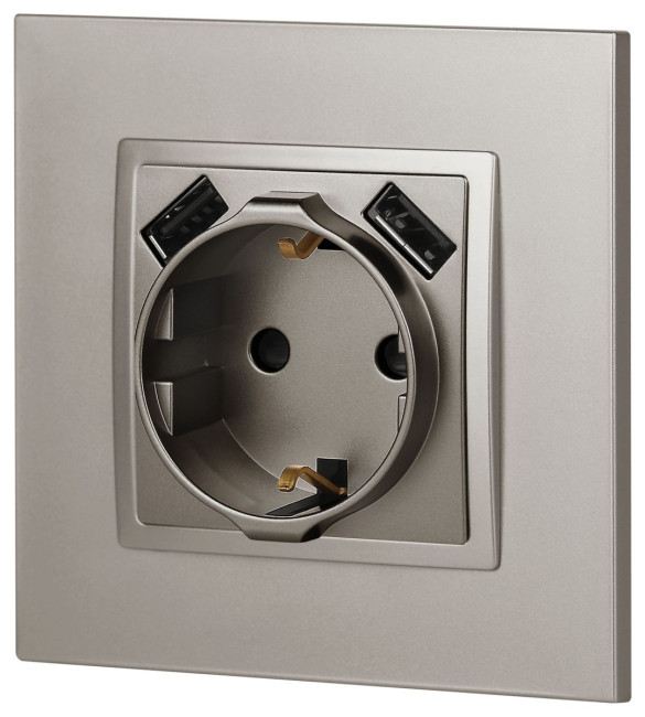 Розетка со шторками с 2xUSB Эра Elegance 14-4109-16 Б0065775 Розетка со шторками с 2xUSB Эра Elegance 14-4109-16 Б0065775