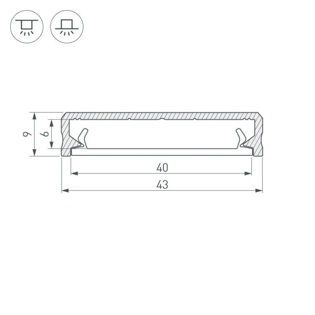 Алюминиевый профиль Arlight ALM-FLAT-S-2020 ANOD 026713(1)