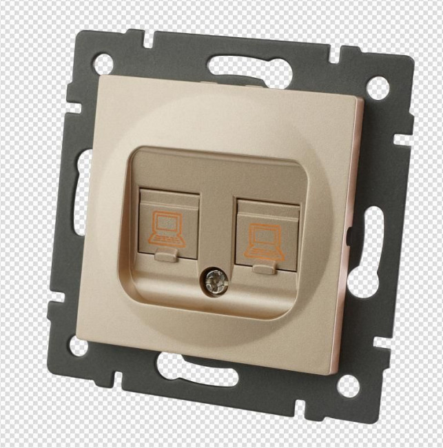 Механизм компьютерной розетки двойной Arlight SCT-MPC2-PL-GD-V (RJ-45, CAT6) 049850 Механизм компьютерной розетки двойной Arlight SCT-MPC2-PL-GD-V (RJ-45, CAT6) 049850