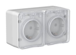 Розетка двойная с/з со шт.16А Systeme Electric AtlasDesign Profi54 Наруж ATN543026