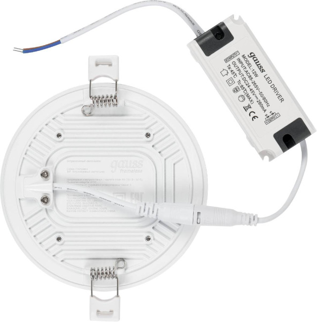 Встраиваемый светодиодный светильник Gauss Frameless круг 967511212 Встраиваемый светодиодный светильник Gauss Frameless круг 967511212