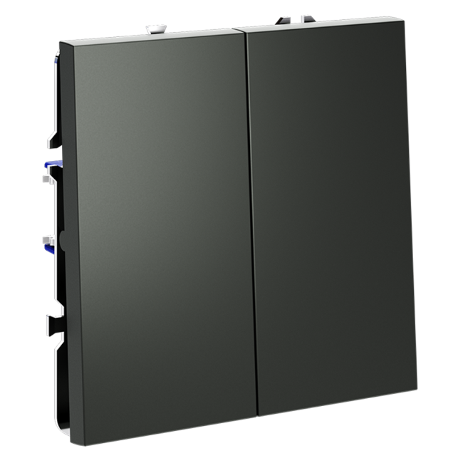 Выключатель двухклавишный Voltum S70 VLS020106 (титан)