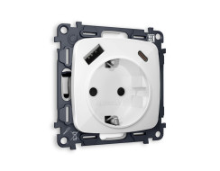 Комплект механизма электрической розетки USB A+C 20W Ambrella Volt Omega (OP1100, VM160) MO110010