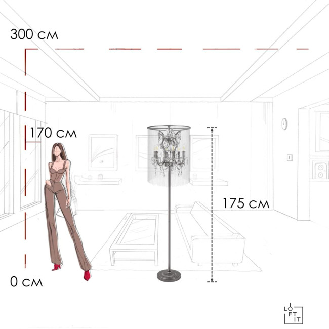 Торшер Loft IT Vaille Crystal 10450F Торшер Loft IT Vaille Crystal 10450F
