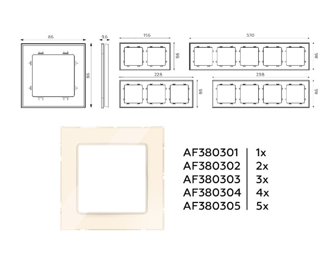 Рамка двухместная Ambrella Volt Platos AF380302