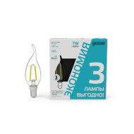Лампа светодиодная Gauss Filament E14 7W 4100K 104901207T Лампа светодиодная Gauss Filament E14 7W 4100K 104901207T