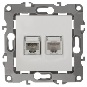 Розетка комбинированная RJ45+RJ11 Эра 12-3109-01 Б0018248 Розетка комбинированная RJ45+RJ11 Эра 12-3109-01 Б0018248