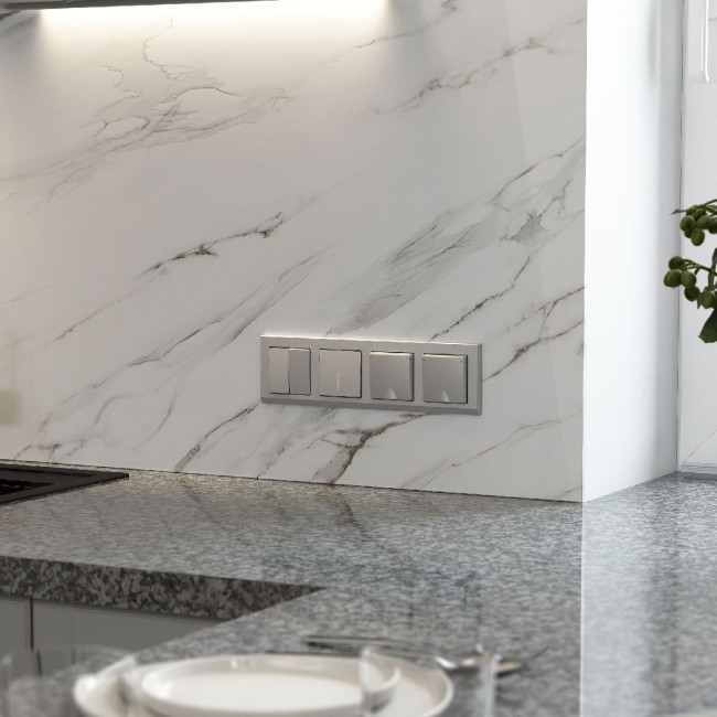 Перекрестный выключатель двухклавишный (серебряный матовый) Werkel W1123065 4690389196881 a064030