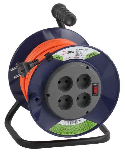 Удлинитель силовой Эра RPx-4s-2x1.0-40m Б0043051 Удлинитель силовой Эра RPx-4s-2x1.0-40m Б0043051