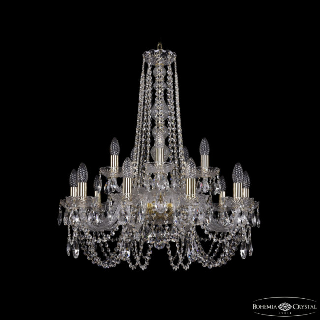 Подвесная люстра Bohemia Ivele Crystal 1402/10+5/240/h-75 G