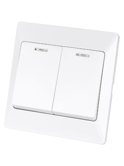 Выключатель двухклавишный с подсветкой Ильмень TDM Electric SQ1823-0004