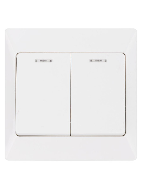 Выключатель двухклавишный с подсветкой Ильмень TDM Electric SQ1823-0004