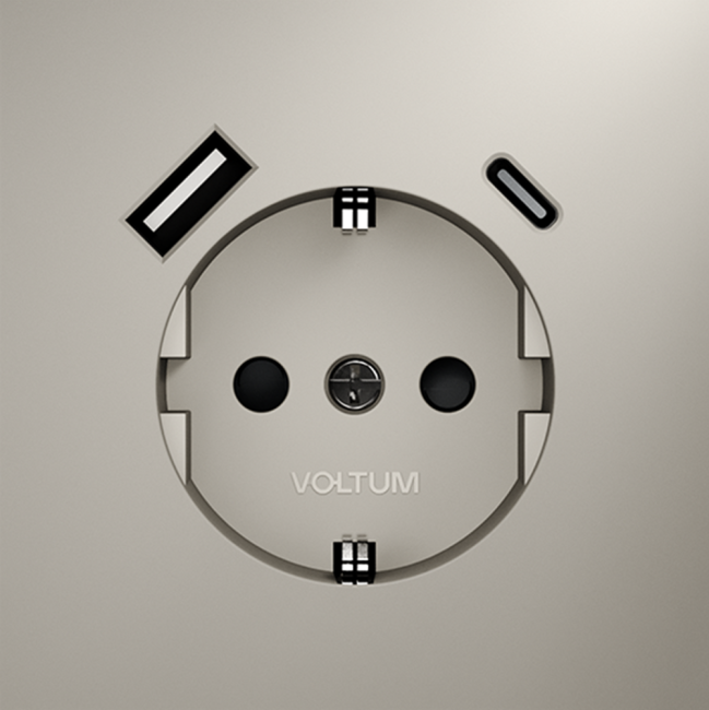 Розетка с USB, A+C Voltum S70 VLS040503 (кашемир) Розетка с USB, A+C Voltum S70 VLS040503 (кашемир)