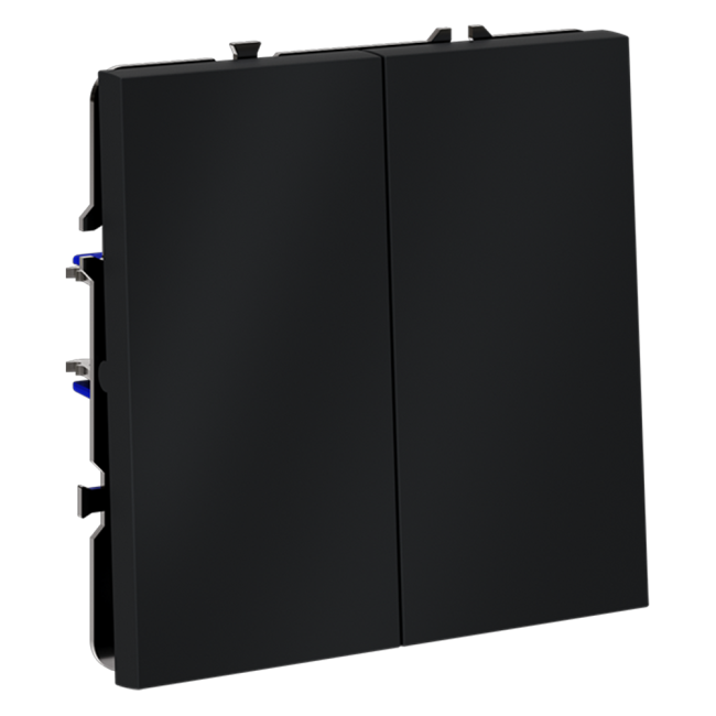 Проходной переключатель двухклавишный Voltum S70 VLS020307 (графит)