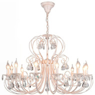 Подвесная люстра Eurosvet 3305/12 белый с золотом/прозрачный хрусталь Strotskis