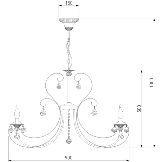 Подвесная люстра Eurosvet 3305/12 белый с золотом/прозрачный хрусталь Strotskis