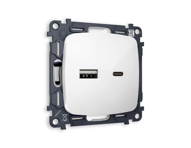 Комплект механизма розетки USB A+C 20W Ambrella Volt Omega (OP1110, VM177) MO111010 Комплект механизма розетки USB A+C 20W Ambrella Volt Omega (OP1110, VM177) MO111010