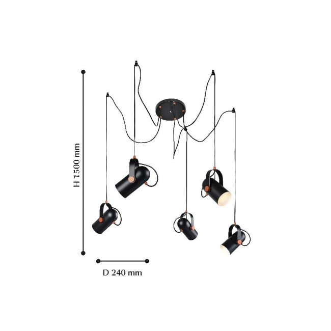 Подвесная люстра Favourite Ampolla 2007-5P Подвесная люстра Favourite Ampolla 2007-5P