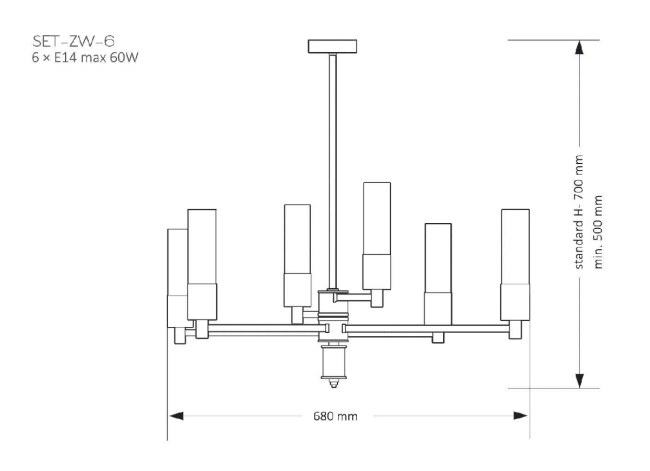 Люстра на штанге Kutek Mood Seti SET-ZW-6(Z) Люстра на штанге Kutek Mood Seti SET-ZW-6(Z)