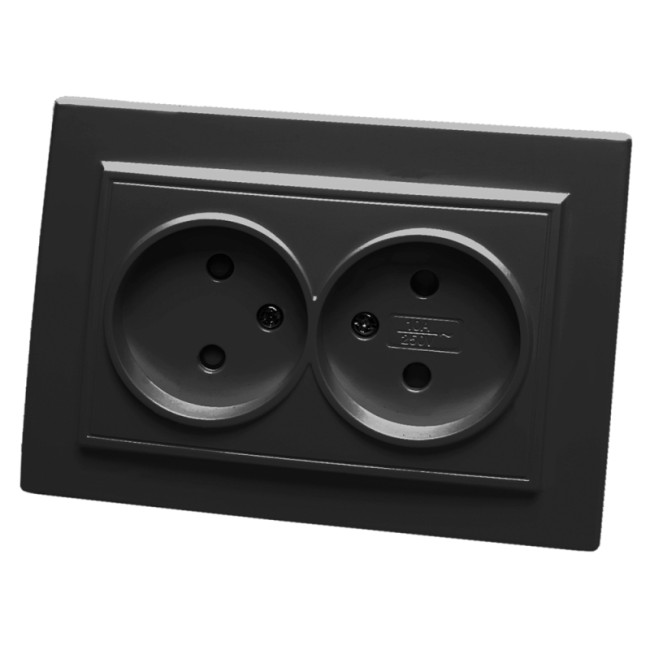 Розетка 2-местная Stekker PST10-9013-03 с защитной шторкой 39478 Розетка 2-местная Stekker PST10-9013-03 с защитной шторкой 39478