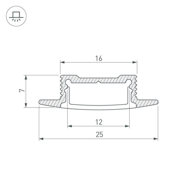 Профиль Arlight SL-SLIM-H7-F25-2000 ANOD 023717 Профиль Arlight SL-SLIM-H7-F25-2000 ANOD 023717