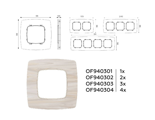 Рамка одноместная Ambrella Volt Opera OF940301 Рамка одноместная Ambrella Volt Opera OF940301
