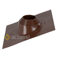Кровельный проходник для дымохода "ВЕЗУВИЙ" № 5 (470х470мм) угл,  силикон (Коричневый)