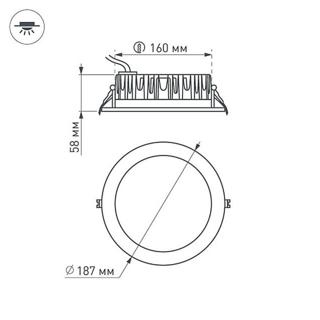 Встраиваемый светодиодный светильник Arlight LTD-187WH-Frost-21W Warm White 021069 Встраиваемый светодиодный светильник Arlight LTD-187WH-Frost-21W Warm White 021069