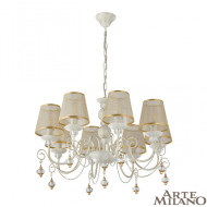 Подвесная люстра Arte Milano 347620/8 WT+G Подвесная люстра Arte Milano 347620/8 WT+G