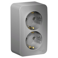 Розетка 2-ая с/з без шторок 16А, 250В, изолир. Пластина Systeme Electric Blanca наруж Алюминий BLNRA010213 Розетка 2-ая с/з без шторок 16А, 250В, изолир. Пластина Systeme Electric Blanca наруж Алюминий BLNRA010213