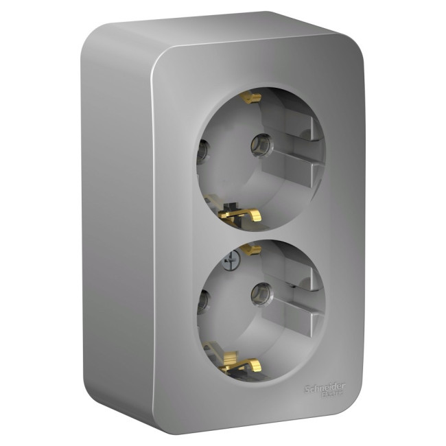 Розетка 2-ая с/з без шторок 16А, 250В, изолир. Пластина Systeme Electric Blanca наруж Алюминий BLNRA010213 Розетка 2-ая с/з без шторок 16А, 250В, изолир. Пластина Systeme Electric Blanca наруж Алюминий BLNRA010213