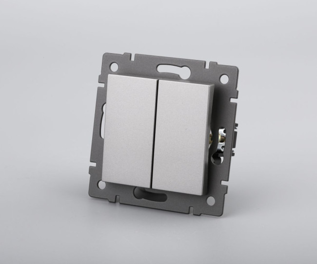 Механизм выключателя двухклавишный непроходной Arlight SWT-MK02-PL-GR-V (250V, 10A) 049889 Механизм выключателя двухклавишный непроходной Arlight SWT-MK02-PL-GR-V (250V, 10A) 049889
