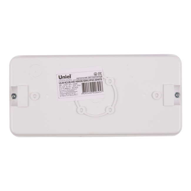 Светильник пылевлагозащищенный Uniel ULW-K25B 6W/4000K/EMG IP65 WHITE UL-00013352 Светильник пылевлагозащищенный Uniel ULW-K25B 6W/4000K/EMG IP65 WHITE UL-00013352