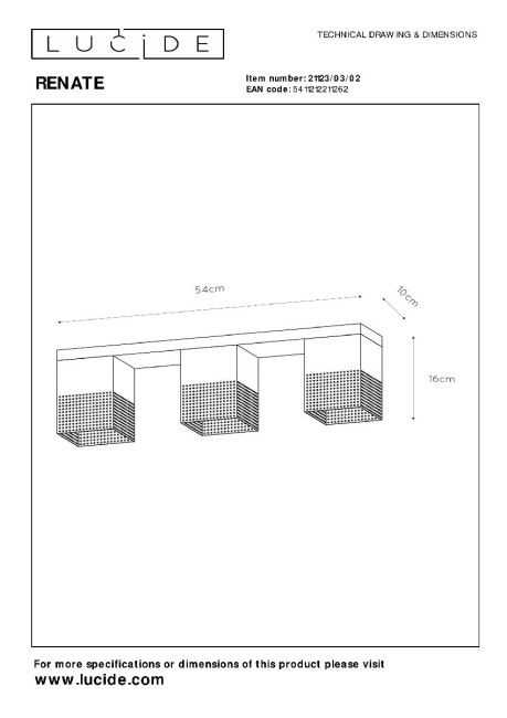 Накладной светильник Lucide Renate 21123/03/02 Накладной светильник Lucide Renate 21123/03/02