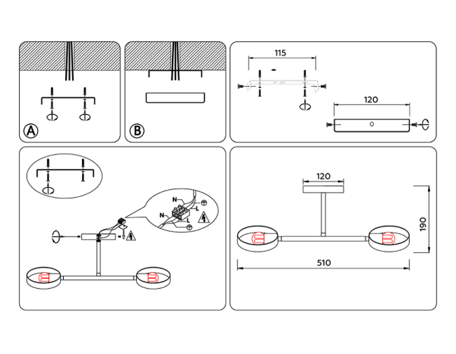 Люстра на штанге Ambrella Light Loft TR8222