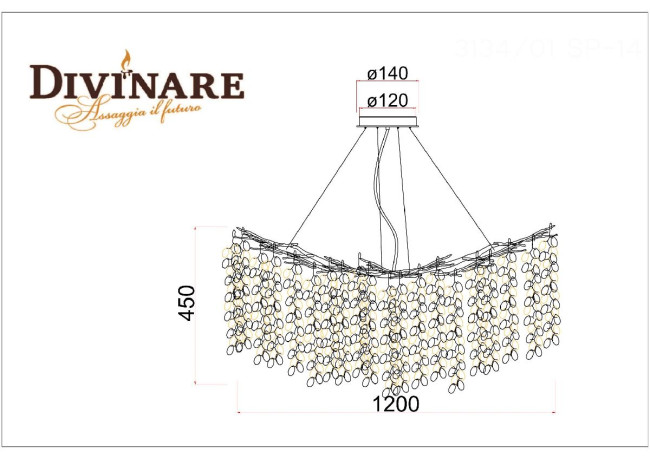 Подвесная люстра Divinare Salice 3134/01 SP-14 Подвесная люстра Divinare Salice 3134/01 SP-14
