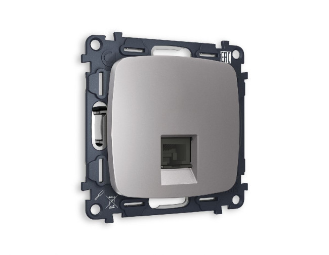 Комплект механизма компьютерной розетки RJ-45(8P8C) CAT6 со шторкой Ambrella Volt Omega MO512010 Комплект механизма компьютерной розетки RJ-45(8P8C) CAT6 со шторкой Ambrella Volt Omega MO512010