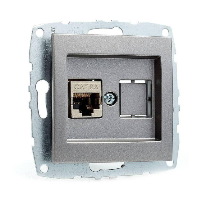 Розетка компьютерная Rj45 Cat6 Mono Electric Despina-Larissa антрацит 500-002405-125 Розетка компьютерная Rj45 Cat6 Mono Electric Despina-Larissa антрацит 500-002405-125