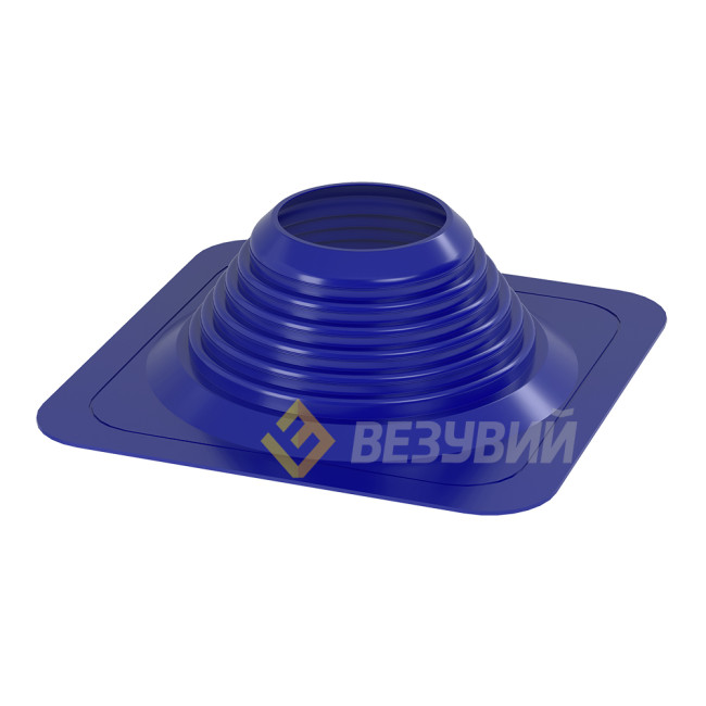 Кровельный проходник для дымохода "ВЕЗУВИЙ" № 8 (425х425мм) прямой  силикон (Синий)