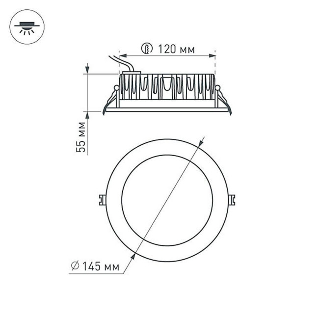 Встраиваемый светодиодный светильник Arlight LTD-145WH-Frost-16W White 021493 Встраиваемый светодиодный светильник Arlight LTD-145WH-Frost-16W White 021493